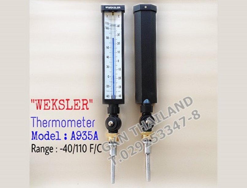 "WEKSLER" ADJUSTABLE ANGLE THERMOMETER MODEL : A935AD1 -40-110 F&C WEKSLER เทอร์โมมิเตอร์แบบปรับได้ รุ่น A935AD1 อุณหภูมิ -40-110 F&C